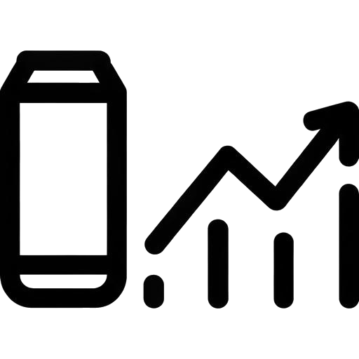 Icona: Lattina di hard seltzer e grafico in crescita, simbolo del trend positivo del mercato.
