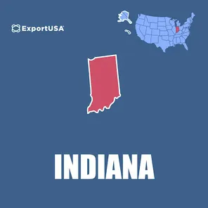 Mappa degli USA con lo stato dell'Indiana dove conviene aprire fabbrica o stabilimento produttivo