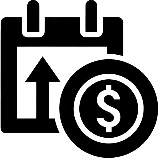 Icona: calendario con freccia di crescita e simbolo del dollaro, a indicare la proroga dei finanziamenti SIMEST per l'ingresso nel mercato americano