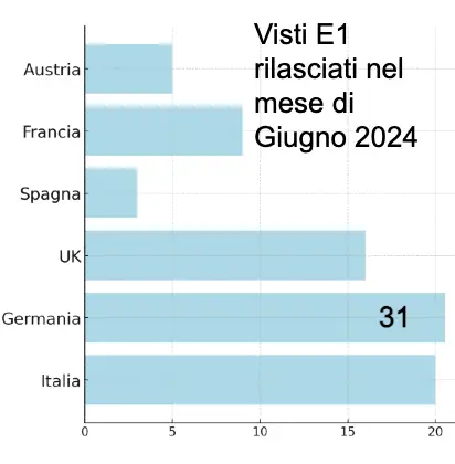 Statistiche Visto E1 per Stati Uniti